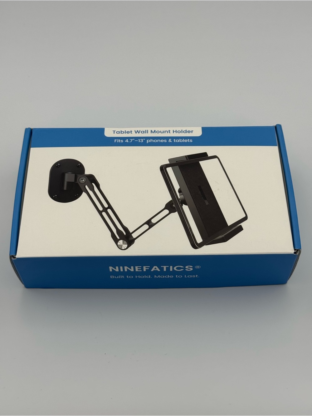 NINEFATICS Tablet Wall Mount Holder - Blue & White Box